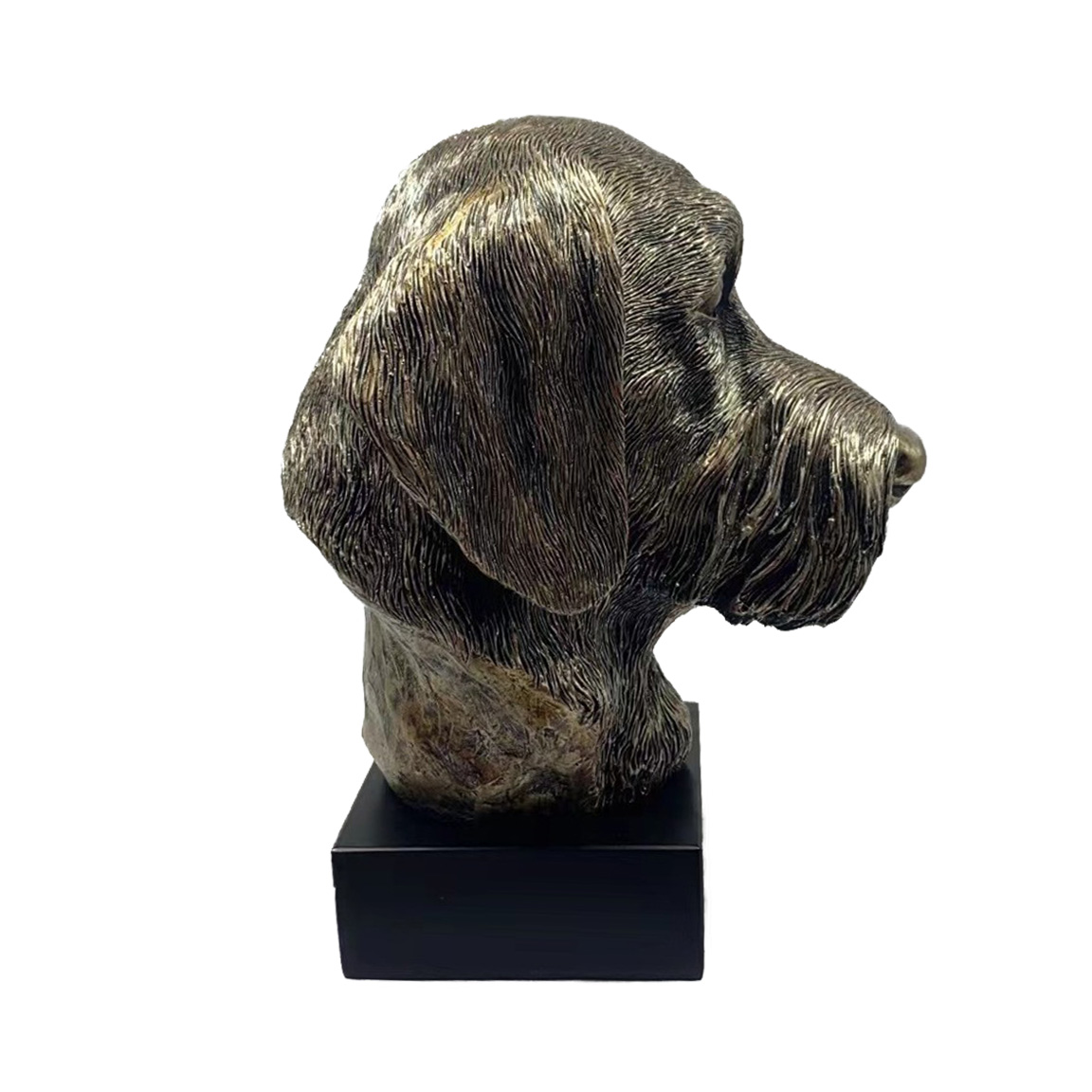 Bronze Hund Statue 04 "Dackel Drahthaarig"