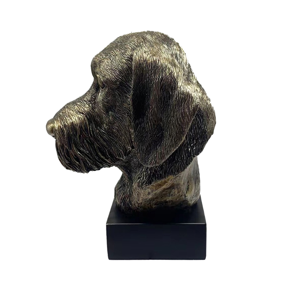 Bronze Hund Statue 04 "Dackel Drahthaarig"