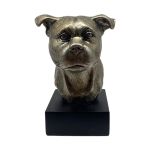 Bronze Hund Statue 15"Staffordshire Bullterrier"