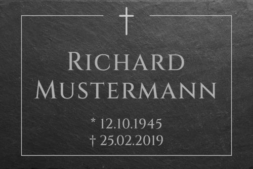 Schieferplatte, Gedenktafel, Grabtafel, Gedenkstein