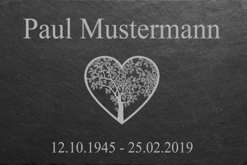 Schieferplatte, Gedenktafel, Grabtafel, Gedenkstein