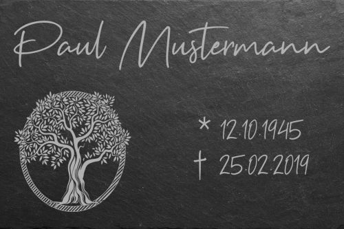 Schieferplatte, Gedenktafel, Grabtafel, Gedenkstein