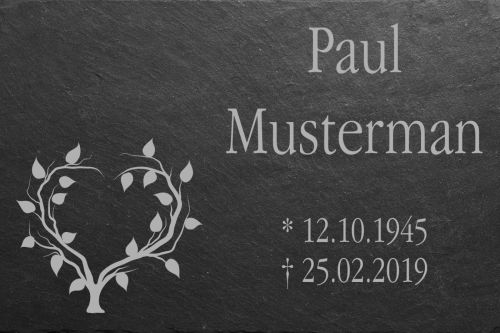 Schieferplatte, Gedenktafel, Grabtafel, Gedenkstein