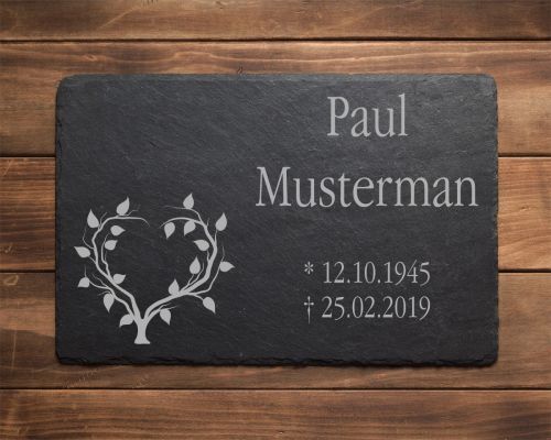 Schieferplatte, Gedenktafel, Grabtafel, Gedenkstein