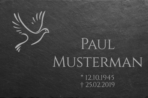 Schieferplatte, Gedenktafel, Grabtafel, Gedenkstein