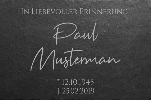 Schieferplatte, Gedenktafel, Grabtafel, Gedenkstein