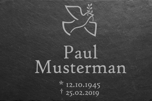 Schieferplatte, Gedenktafel, Grabtafel, Gedenkstein